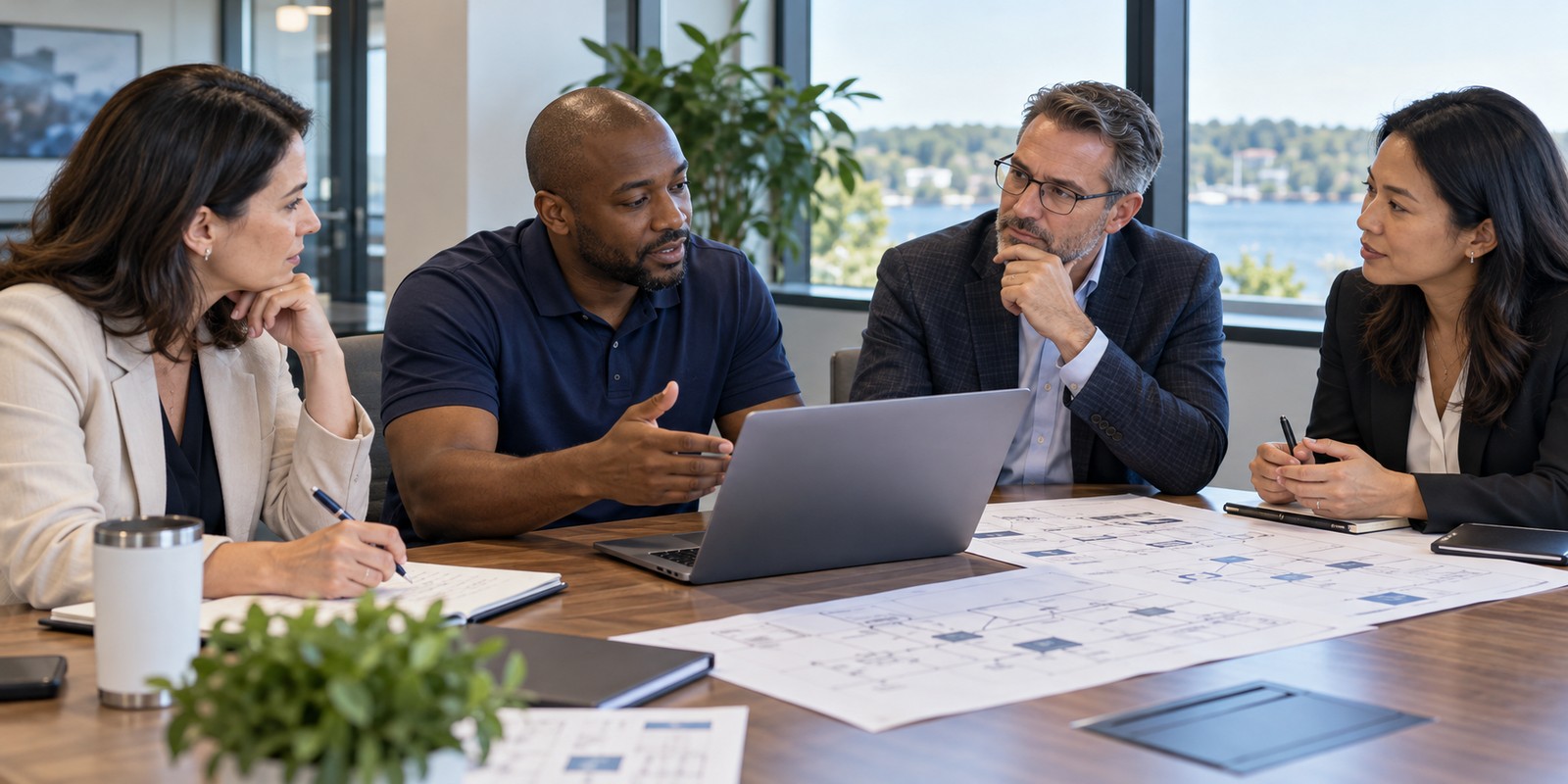 Professional business discussion